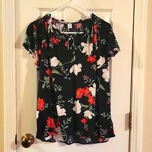 Old Navy Black Floral Blouse